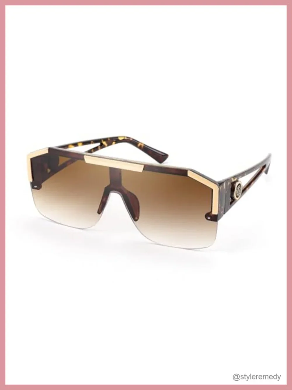 Square Oversized Shield Sunglasses Flat Top One Piece Lens UV400